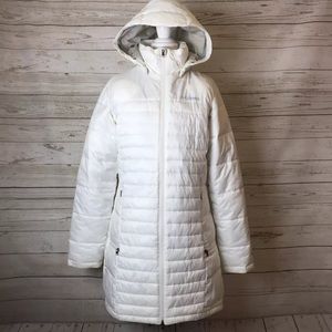 COLUMBIA WOMENS OMNI SHIELD WHITE PUFFER JACKET